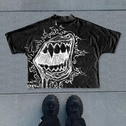 Basic Angel Print Short Sleeve T-Shirt