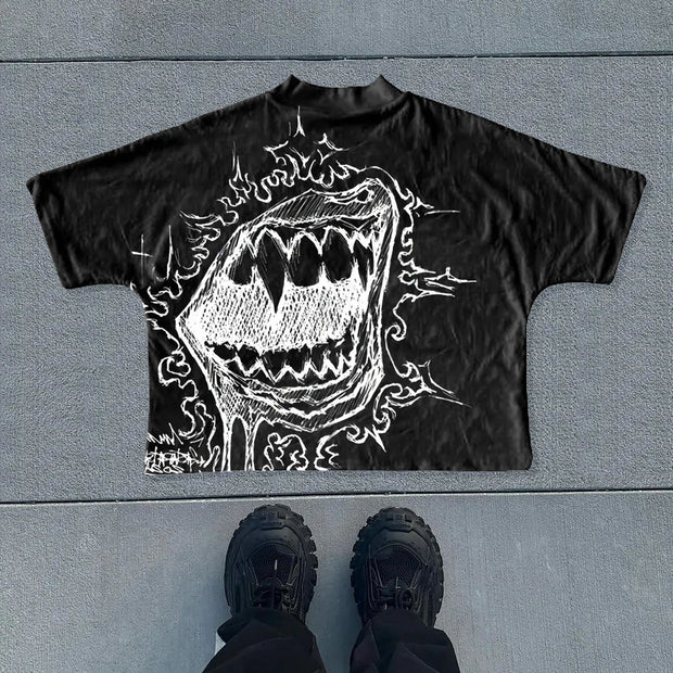 Basic Angel Print Short Sleeve T-Shirt