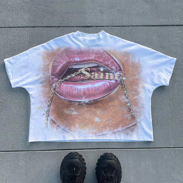 Praying Saint Casual Street Print T-shirt