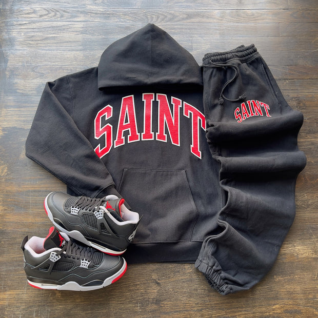 Saint casual streetwear hoodie trousers two-piece set