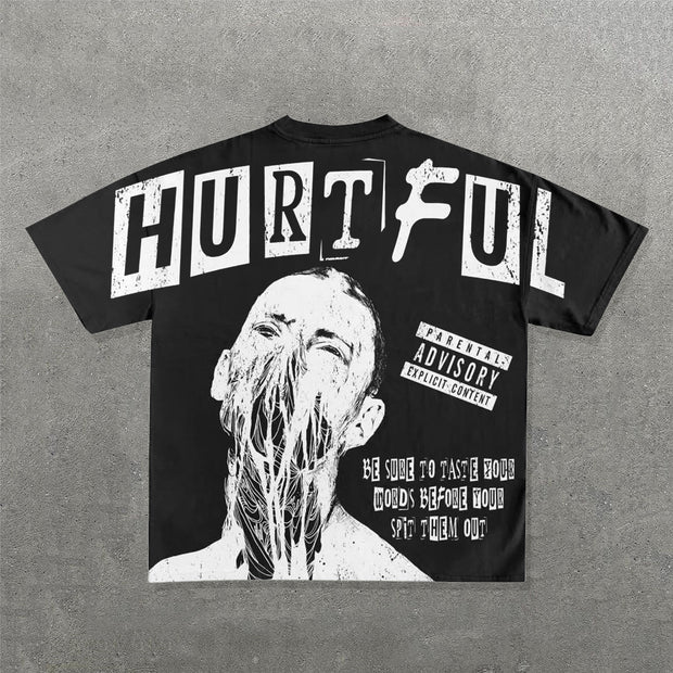 Fashion Hurtful Print Short Sleeve T-Shirt