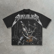 Rock and roll casual street retro heavyweight T-shirt