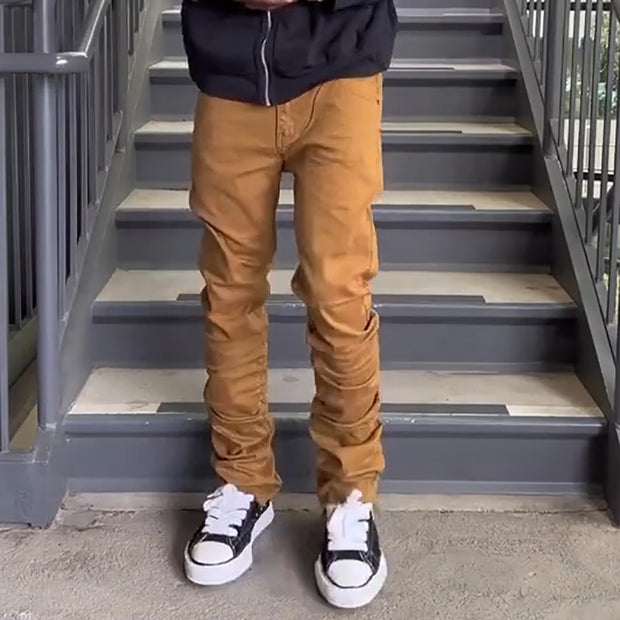 Casual Versatile Solid Color Multi-color Jeans