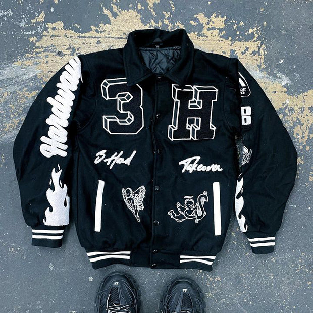 Angel Cupid Casual Street Baseball Jacket
