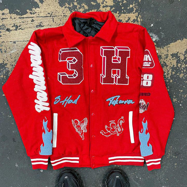 Angel Cupid Casual Street Baseball Jacket