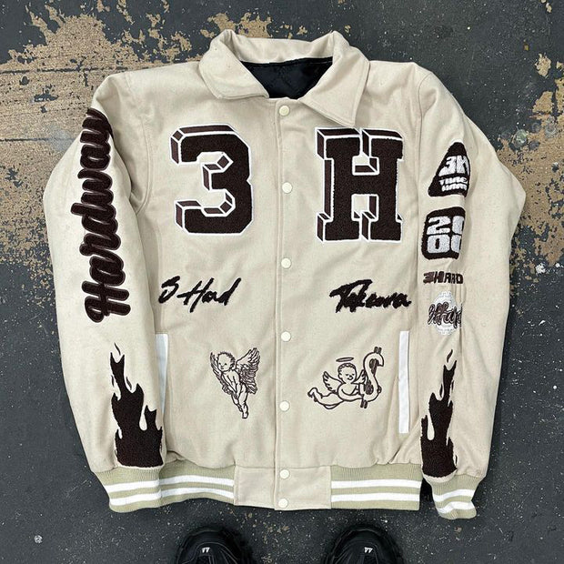 Angel Cupid Casual Street Baseball Jacket