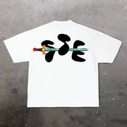 Cartoon Fashion Print Short Sleeve T-Shirt