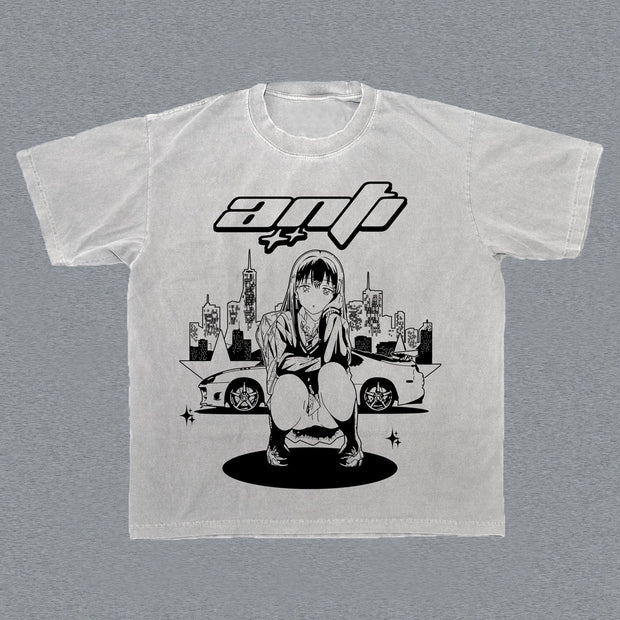 Casual fashion anime print T-shirt