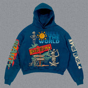 skull print hoodie