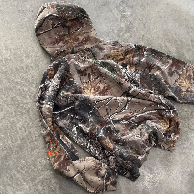 Camouflage Searching Print Long Sleeve Hoodies