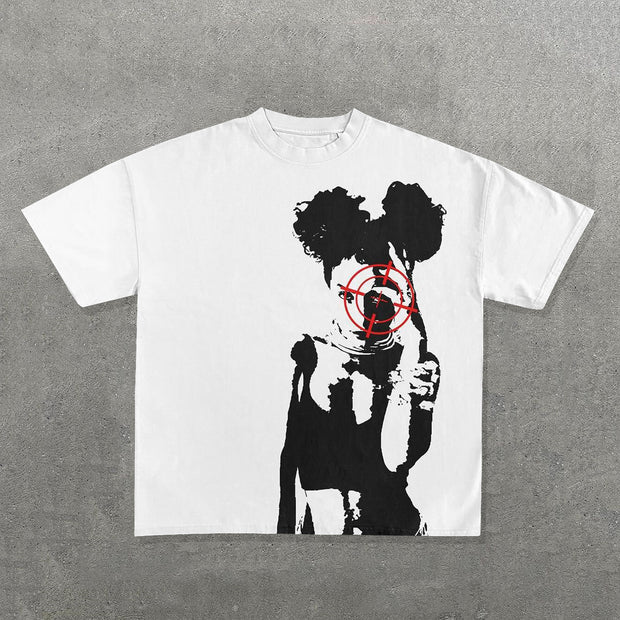 Personalized Cool Girl Print Short Sleeve T-Shirt