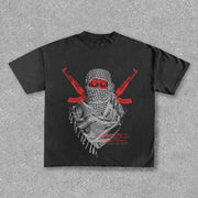 Personalized street style dangerous goods print T-shirt