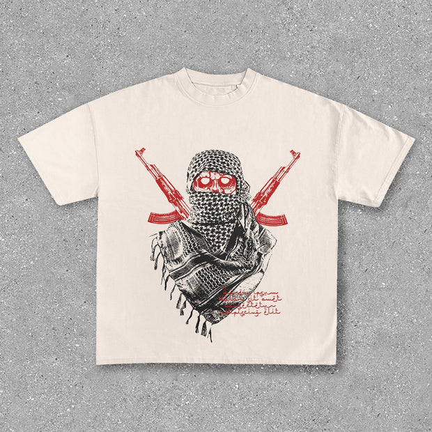 Personalized street style dangerous goods print T-shirt