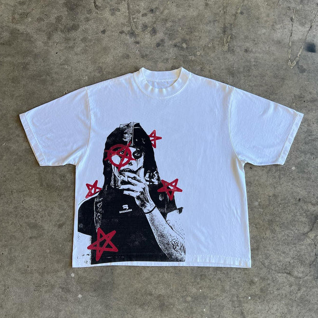 Personalized skull print T-shirt