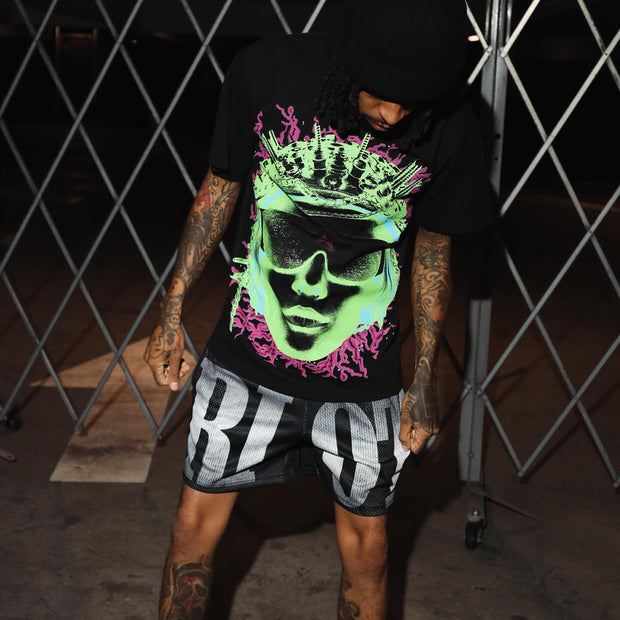 Brainstorm casual street T-shirt mesh shorts two-piece set