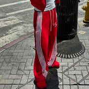 Stripe 5L Print Pocket Flared Trousers