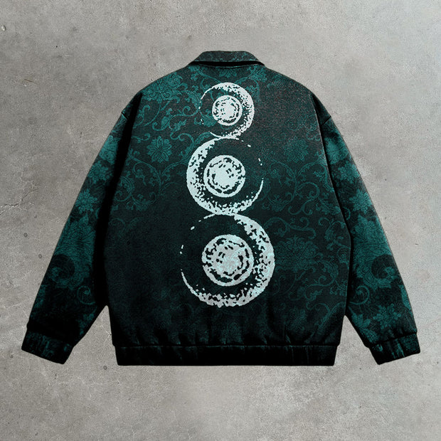 Casual street retro pattern cardigan jacket