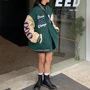 American Christmas stitching jacket jacket men and women thickening casual baseball uniform