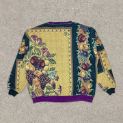 Fashion Vintage Print Crew Neck Long Sleeve Sweatshirt