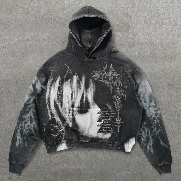 Dark Style Girls Print Long Sleeve Hoodies