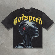 Machina casual street retro print T-shirt