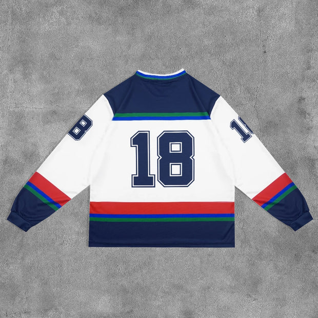 No.18 Printed Long Sleeve Jersey