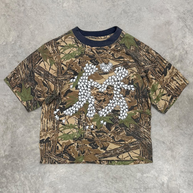 Camouflage Arrow Print Short Sleeve T-Shirt
