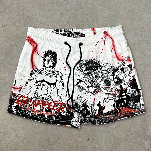 Personality fighting print shorts