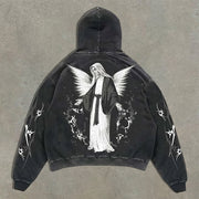 Madonna print oversized hoodie