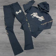 Casual Letter Print Hoodie Sweatpants Set