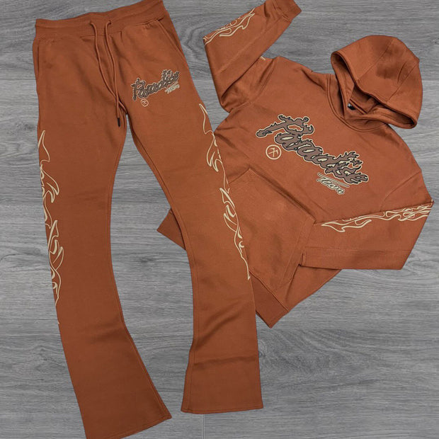 Casual Letter Print Hoodie Sweatpants Set