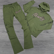 Casual Letter Print Hoodie Sweatpants Set