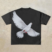 Dove Peace Freedom Casual Short Sleeve T-Shirt