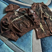 Hell Casual Street Graffiti Hoodie Pants Two-Piece Set