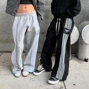 Casual street striped personality trousers