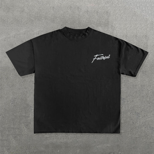 God Is Forever Faithful Print Short Sleeve T-Shirt