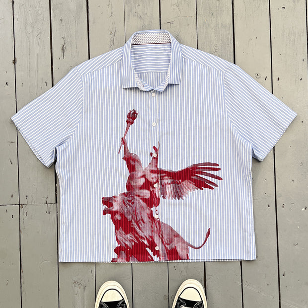 Prometheus Plaid Print Button Short Sleeve Shirt
