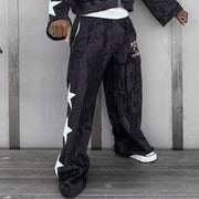 Letters Star Printed Pocket Sweatshirt Pants
