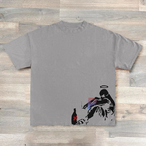 Rather Be Dead Than Cool Print T-Shirt