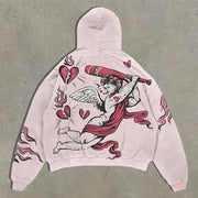 Angel letter print hoodie