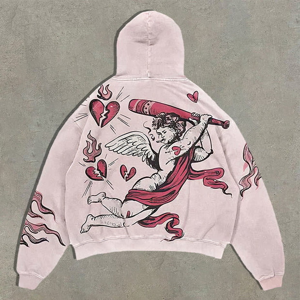 Angel letter print hoodie