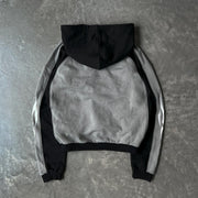 Personalized street color contrast print hoodie