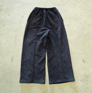 Street solid color patchwork design wide-leg pants