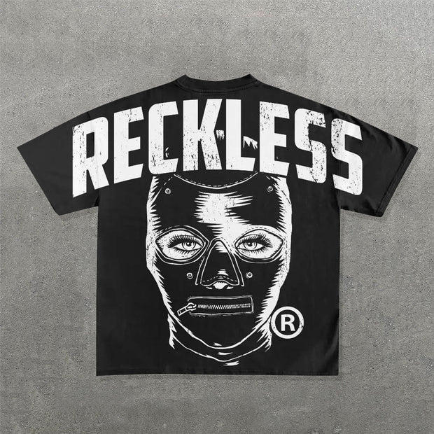 Fashion Reckless Print Short Sleeve T-Shirt