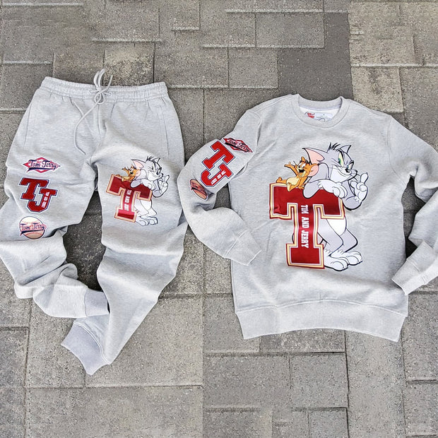 casual crew neck sweatshirt suit