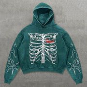 Stylish Rib Letters Print Long Sleeve Hoodies