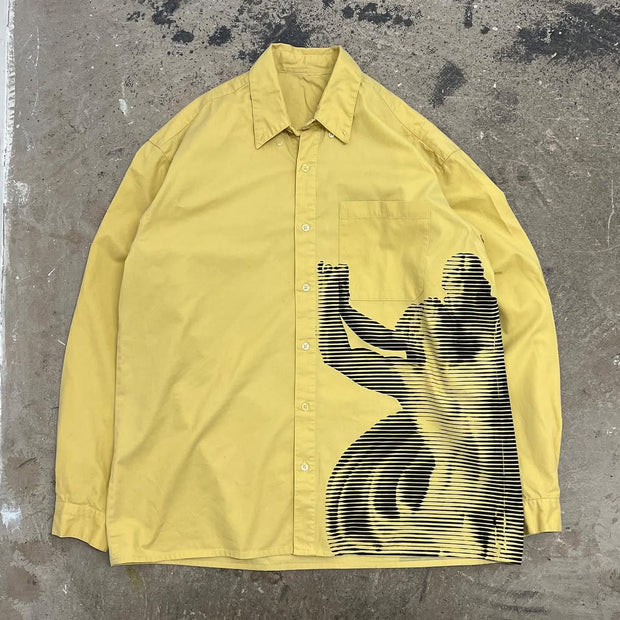Interlinked Print Button Long Sleeve Shirt