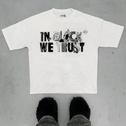 Oversized T-shirt with dangerous goods print