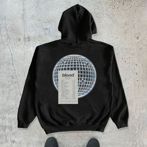 Fashion Blond Earth Print Long Sleeve Hoodies
