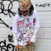 War Child Casual Street Retro Stitching Long Sleeve T-shirt